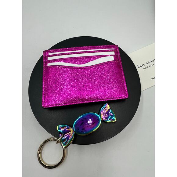 Kate Spade Candy Shop Set Candy Card Case and Wrapped Foil Key Fob One Size New - Picture 6 of 6